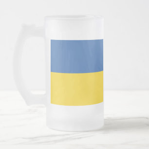 Caneca De Cerveja Vidro Jateado Botão Bandeira da Ucrânia