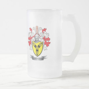 Caneca De Cerveja Vidro Jateado Brasão da crista da família de Cunningham