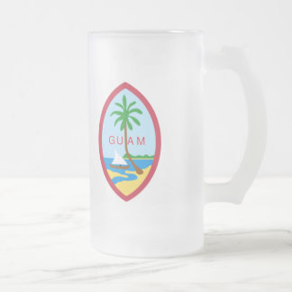 Caneca De Cerveja Vidro Jateado Brasão de Guam