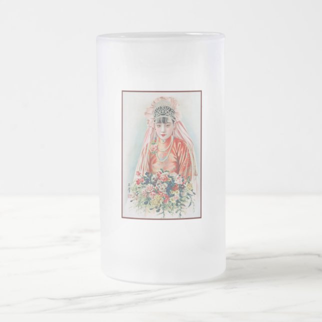 Caneca De Cerveja Vidro Jateado Bride in Chinese Red Wedding Shanghai Yuefenpai (Centro)