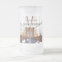 Brooklyn Bridge Glass Beer Mug