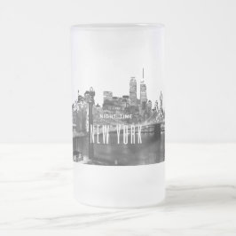 Caneca De Cerveja Vidro Jateado Brooklyn Bridge Glass Beer Mug
