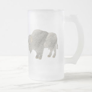 Caneca De Cerveja Vidro Jateado Búfalo branco Drinkware
