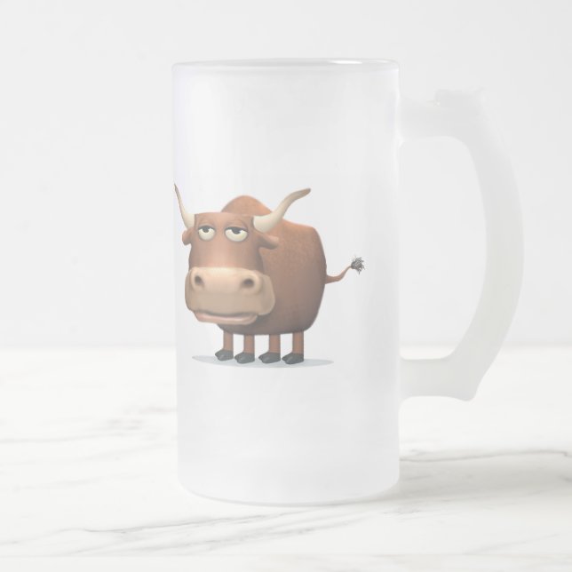 Caneca De Cerveja Vidro Jateado Bull (Direita)