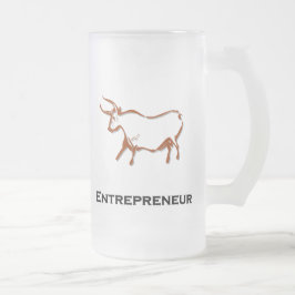 Caneca De Cerveja Vidro Jateado Bull Entrepreneur Brown