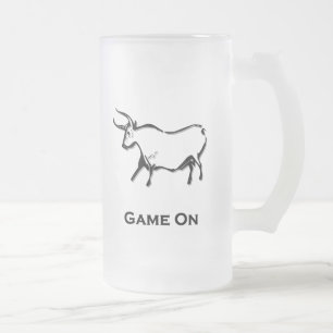 Caneca De Cerveja Vidro Jateado Bull Game On