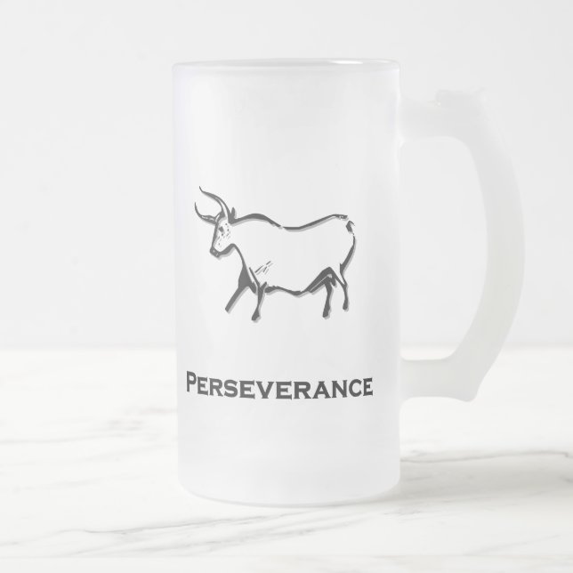 Caneca De Cerveja Vidro Jateado Bull Perseverança Black (Direita)