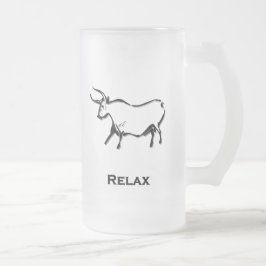 Caneca De Cerveja Vidro Jateado Bull Relax Black