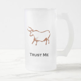 Caneca De Cerveja Vidro Jateado Bull Trust Me Brown