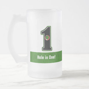 Caneca De Cerveja Vidro Jateado Buraco de Golfistas em Um. Sorte ou Habilidade? ca