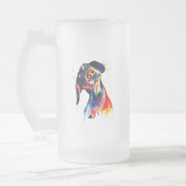 Caneca De Cerveja Vidro Jateado Cachorro