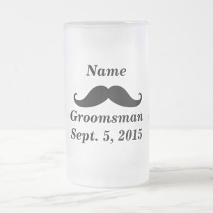 Caneca De Cerveja Vidro Jateado Cachorro do padrinho de casamento e cápsula de vid