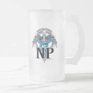 Caneca De Cerveja Vidro Jateado Caduceus do azul do NP
