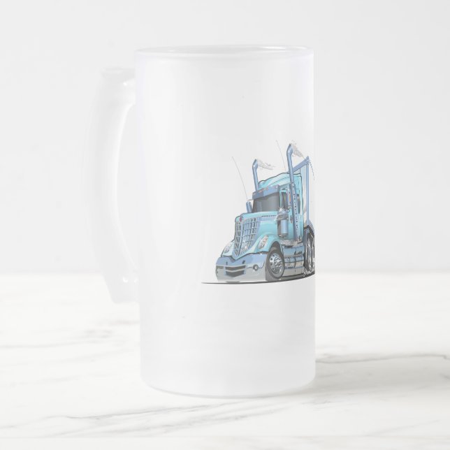Caneca De Cerveja Vidro Jateado Caminhão de animação (Frente Esquerda)