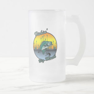 Caneca De Cerveja Vidro Jateado Camisas De Pesca Da Boca-Grande