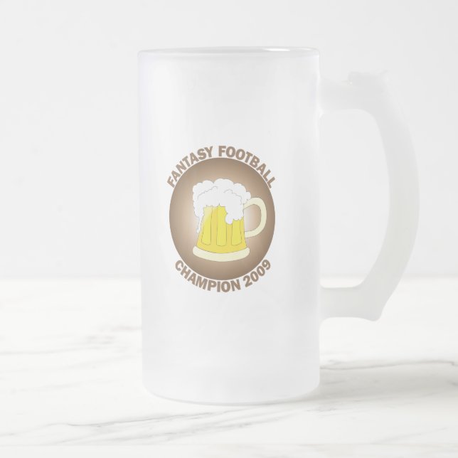 Caneca De Cerveja Vidro Jateado Campeão 2009 do futebol da fantasia (Direita)