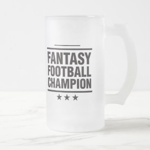 Caneca De Cerveja Vidro Jateado Campeão do futebol da fantasia!