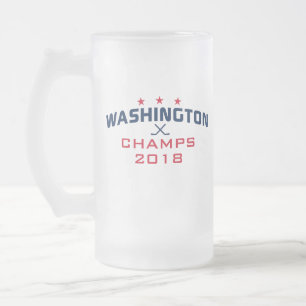 Caneca De Cerveja Vidro Jateado Campeões de Hóquei em Washington, 2018, Fosco 16oz