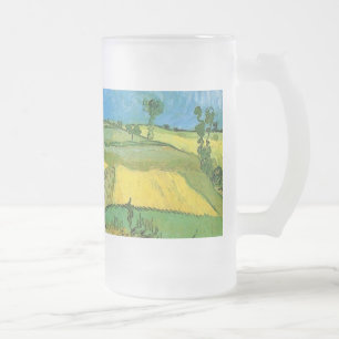 Caneca De Cerveja Vidro Jateado Campos de trigo em Auvers sob céu nublado, Vincent