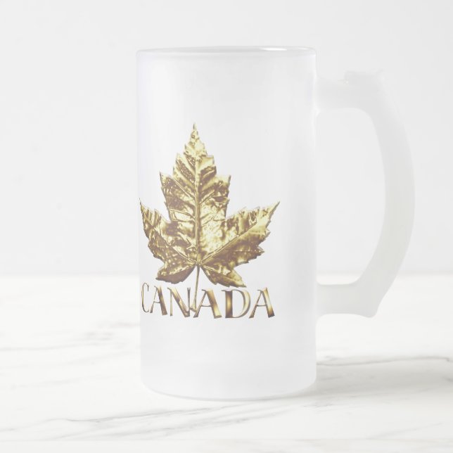 Caneca De Cerveja Vidro Jateado Canadá Souvenir Beer Glass Canada Beer Mug Custom (Direita)
