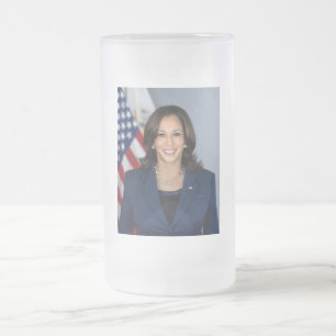 Caneca De Cerveja Vidro Jateado Candidato Kamala Harris EUA 2024