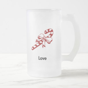 Caneca De Cerveja Vidro Jateado Candy Cane Love