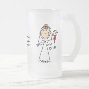 Caneca De Cerveja Vidro Jateado Caneca de vidro customizável da noiva