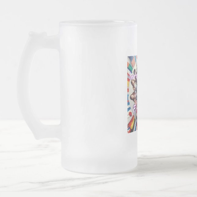 Caneca De Cerveja Vidro Jateado Caneca de Vidro Fosco, 475 ml (Esquerda)