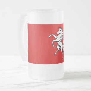 Caneca De Cerveja Vidro Jateado Caneca de Vidro Fosco com a bandeira de Kent, Ingl