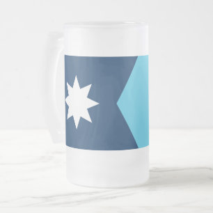 Caneca De Cerveja Vidro Jateado Caneca de Vidro Fosco com a bandeira de Minnesota,