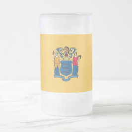 Caneca De Cerveja Vidro Jateado Caneca de Vidro Fosco com a bandeira de Nova Jerse