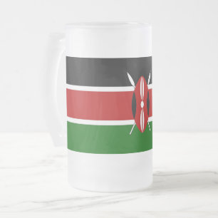 Caneca De Cerveja Vidro Jateado Caneca de Vidro Fosco com bandeira do Quênia