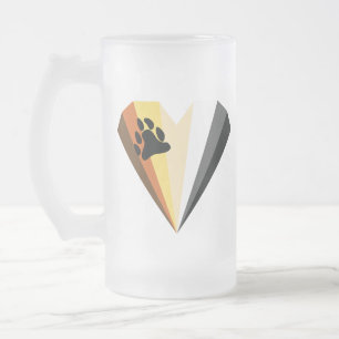 Caneca De Cerveja Vidro Jateado Caneca de Vidro Fosco com Orgulho de Urso