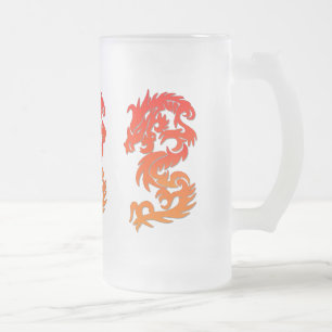 Caneca De Cerveja Vidro Jateado Caneca de Vidro Fosco Dragão Chinês