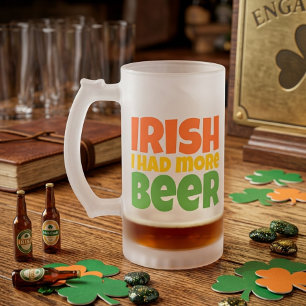 Caneca De Cerveja Vidro Jateado Caneca de Vidro Fosco Irish I Had More Beer