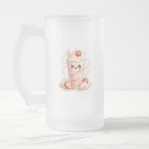 Caneca De Cerveja Vidro Jateado Caneca de Vidro Fosco Kawaii de Milkshake de Moran