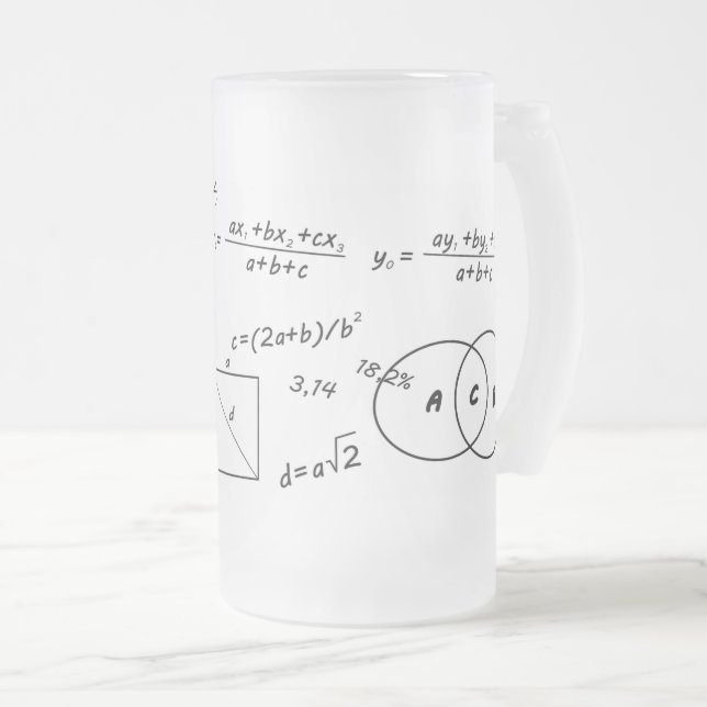 Caneca De Cerveja Vidro Jateado Caneca de vidro fosco matemática inteligente (Frente Esquerda)