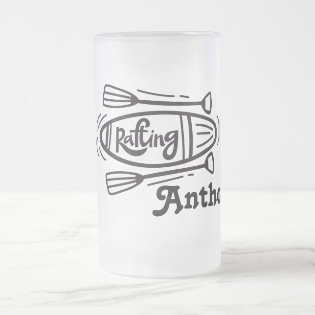 Caneca De Cerveja Vidro Jateado Caneca de Vidro Fosco Rafting (Centro)