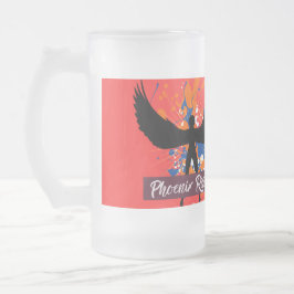 Caneca De Cerveja Vidro Jateado Caneca de Vidro Fosco Rebel Tribe™ “Phoenix Rising