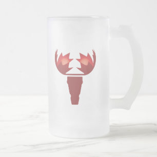 Caneca De Cerveja Vidro Jateado Caneca de Vidro Frosted Maple Moose