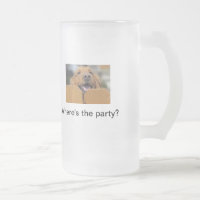 Caneca do vidro de fosco do golden retriever,