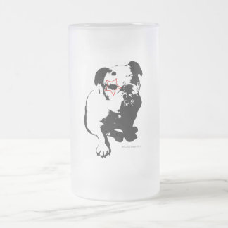 Caneca De Cerveja Vidro Jateado Caneca do vidro do buldogue