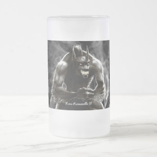 Caneca De Cerveja Vidro Jateado Caneca do vidro do homem-lobo