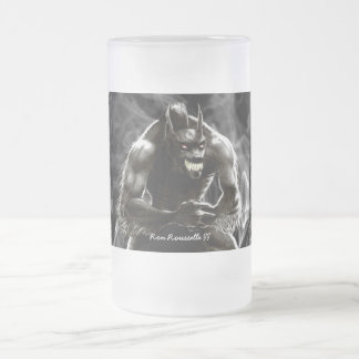 Caneca De Cerveja Vidro Jateado Caneca do vidro do homem-lobo