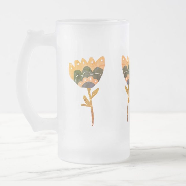CANECA DE CERVEJA VIDRO JATEADO CANECA VIDRO FOSCO (Esquerda)