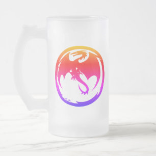 Caneca De Cerveja Vidro Jateado Caneta de fosco Neon Dragon