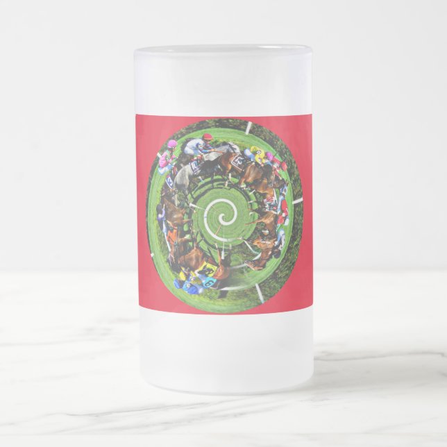 Caneca De Cerveja Vidro Jateado Canhão de Corrida de Cavalo (Centro)