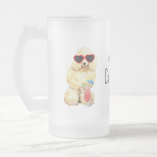 Caneca De Cerveja Vidro Jateado Caniche diminuta do verão