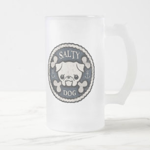 Caneca De Cerveja Vidro Jateado Cão salgado - BD