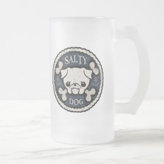 Caneca De Cerveja Vidro Jateado Cão salgado - BD